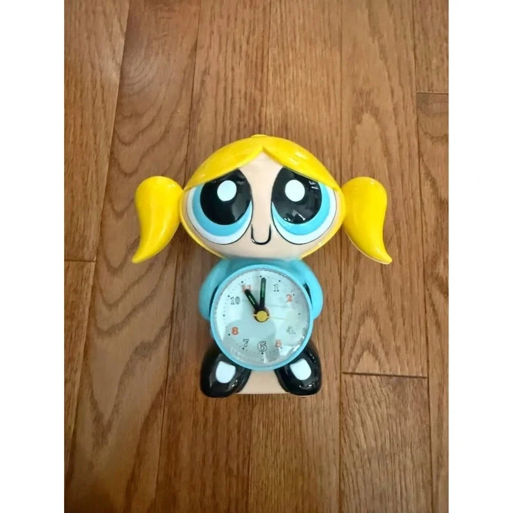 NIB NEW Vintage Pink Powerpuff Girls Bubbles Y2k Plastic Alarm Clock‎